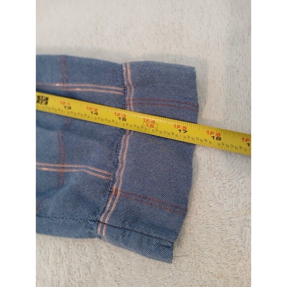 Women’s Democracy blue plaid button down tie front blouse size 2X - Picture 13 of 14